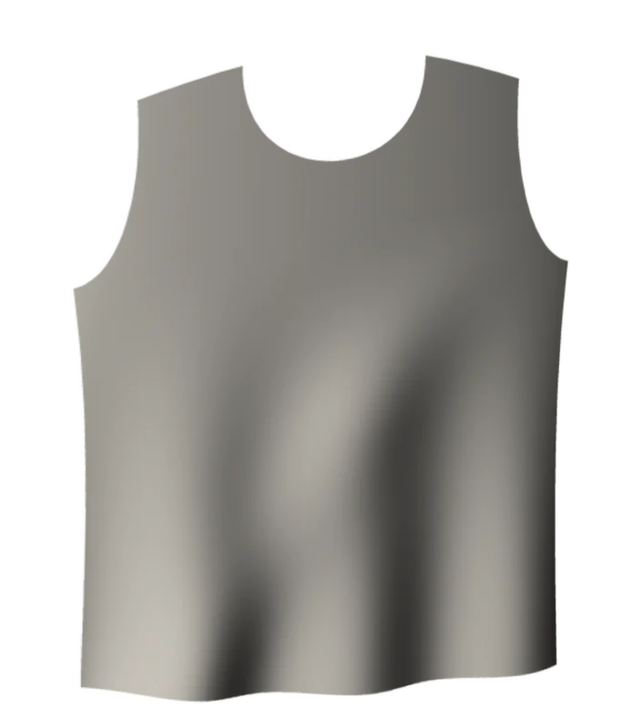 A simulated garment panel with only its large folds