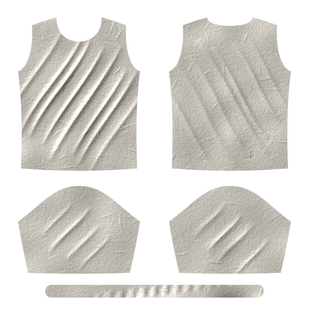 Lit wrinkle relief of a T-shirt pattern, twisting left